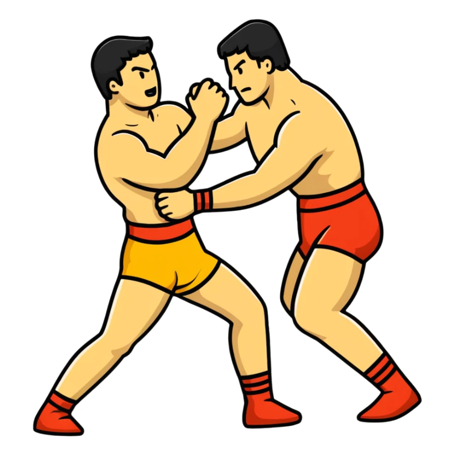 2 people wrestling fully clothed sticker