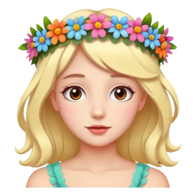 flower crown girl sticker