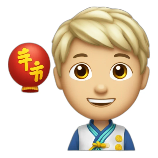 Chinois garçon fesant le signe petit sticker