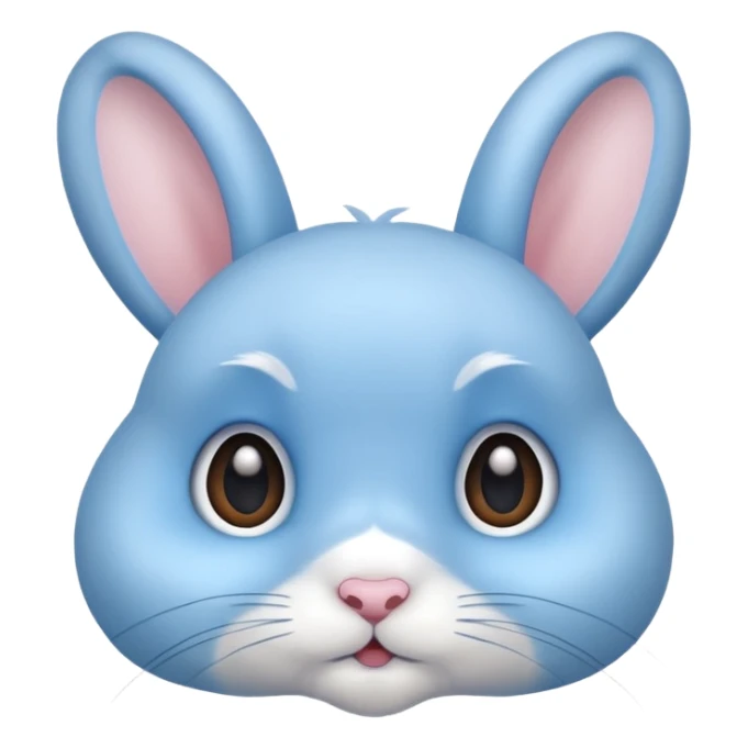 light blue cute rabbit head with big eyes sticker
