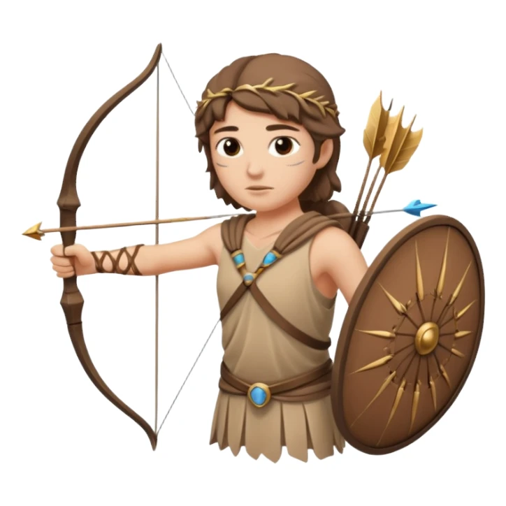 ancient greek with bow and arrow sticker