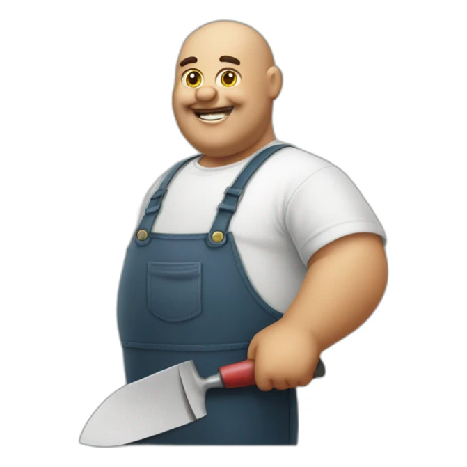 big fat man portuguese with trowel sticker