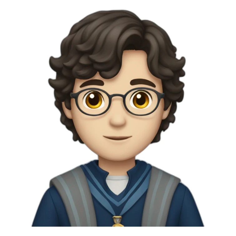 Boy with dark brown hair in ravenclaw sticker