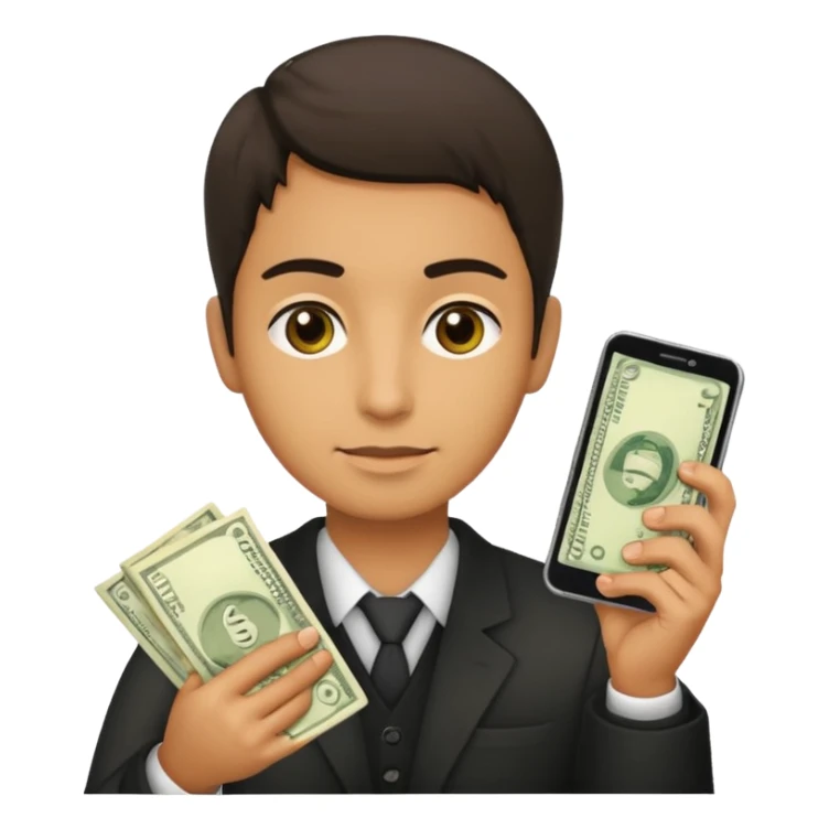 Mafia holding money and phone sticker