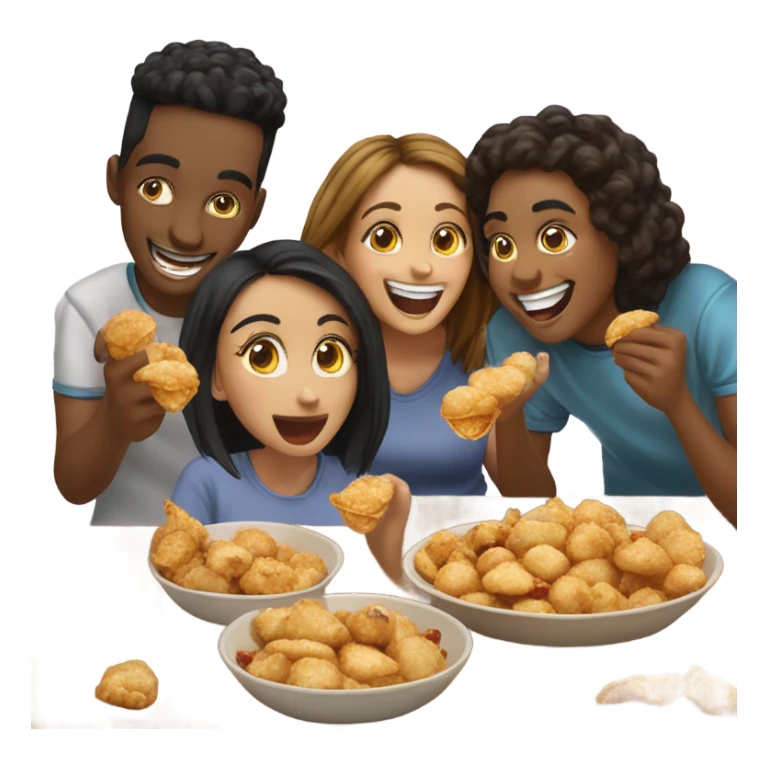 friends eating gol gappay sticker
