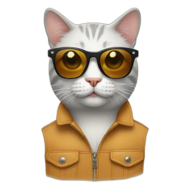 Cat with sunglasses sticker