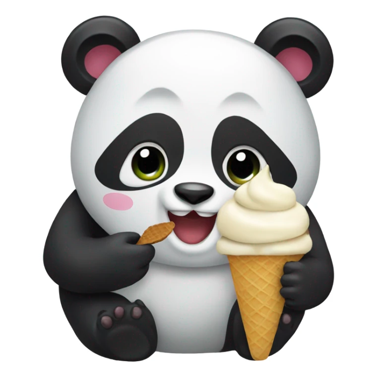 Panda eating ice cream sticker