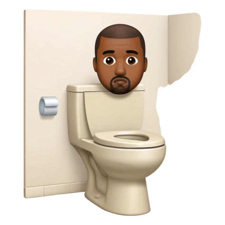 Kanye on a toilet  sticker