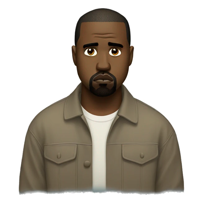 sad kanye west with a sad face  sticker