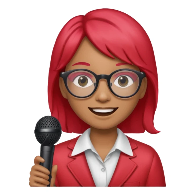 strawberry be hand the mic glasses  sticker