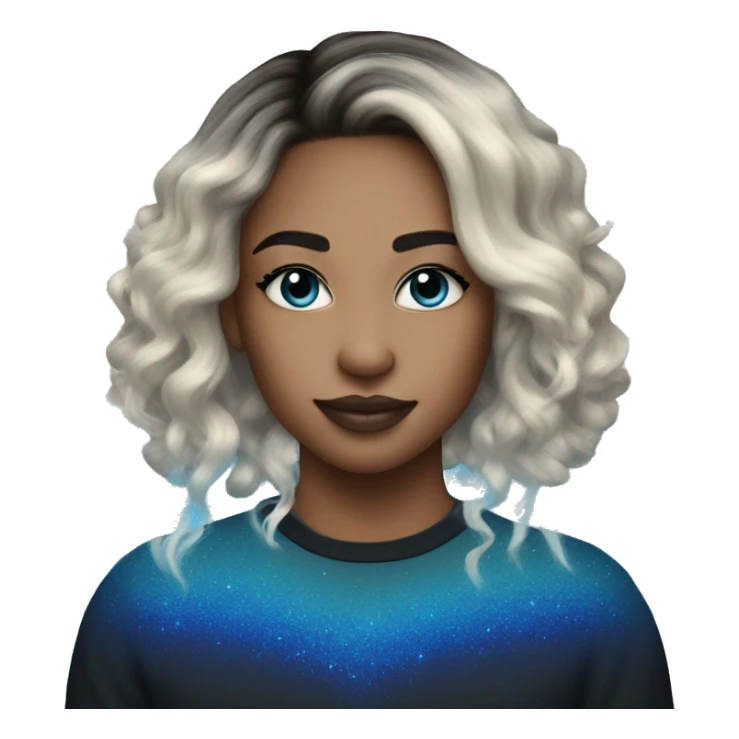 Electric blue sparkly heart ombré  sticker