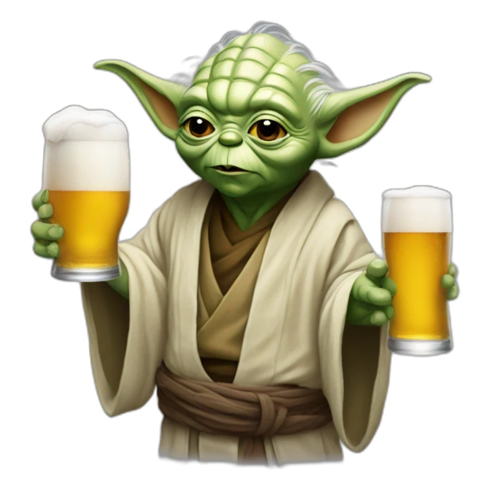 Yoda boit de la bière sticker