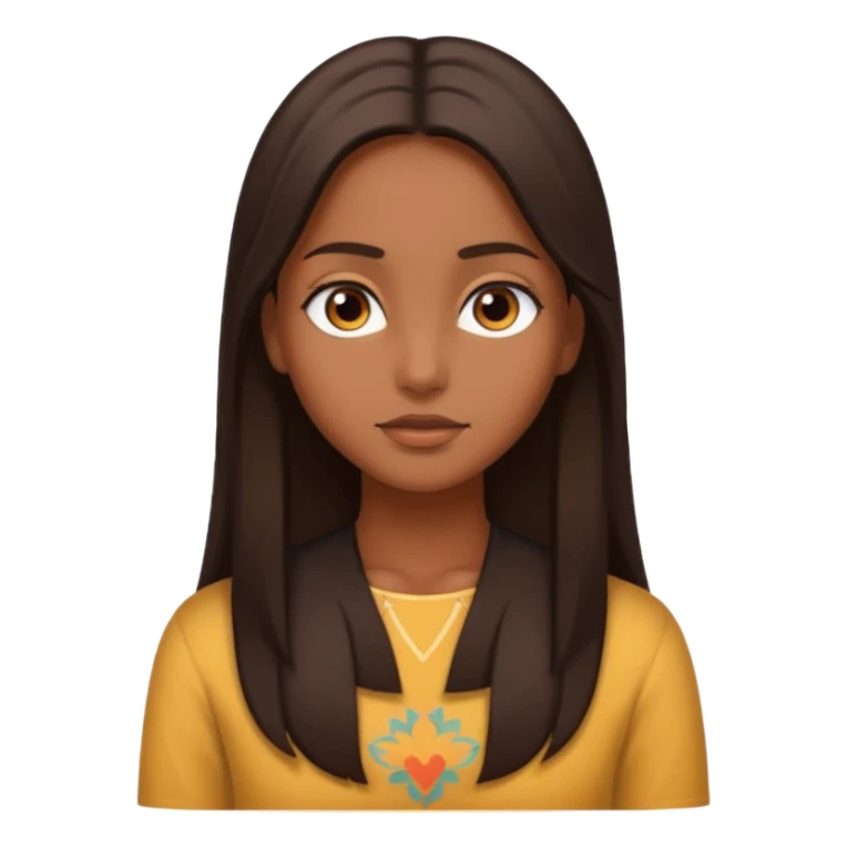 Uma menina morena de Costas com o cabelo solto, o cabelo dela é longo, liso e castanho escuro sticker