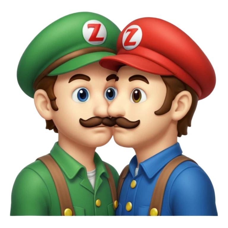 mario and luigi kissing sticker