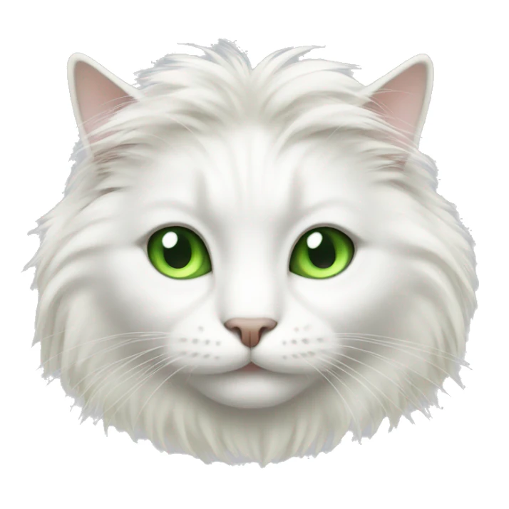 long haired white cat with green eyes sticker