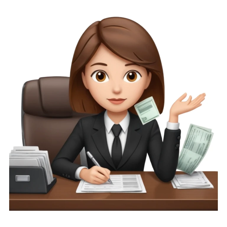 femme cheveux marrons finance sticker
