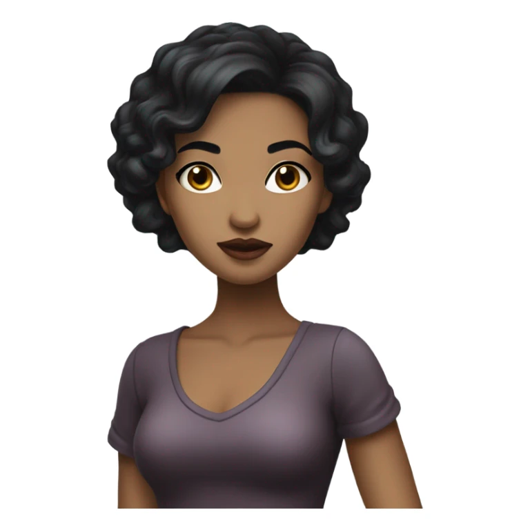 Black hair cute drama queen. sticker