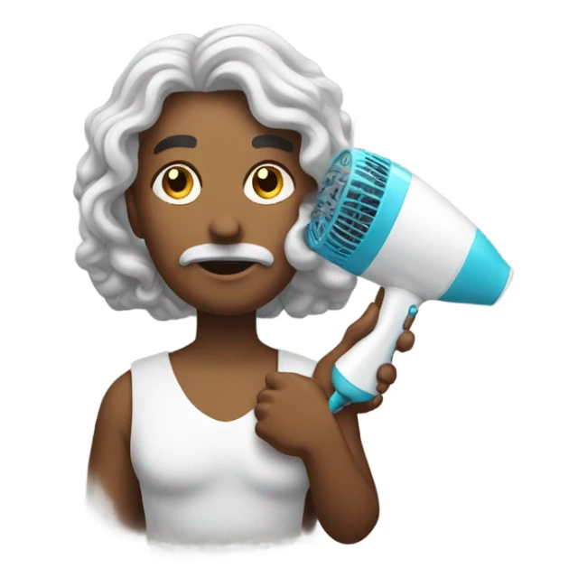 God using a hair dryer  sticker