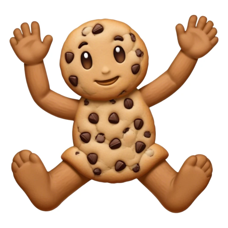 A cookie with feet and arms sticker