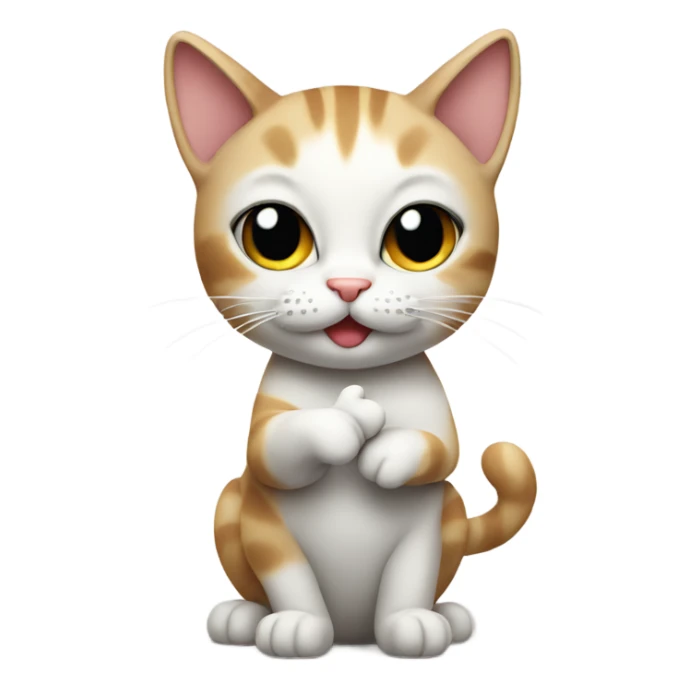 Funny cat giving peace sign sticker