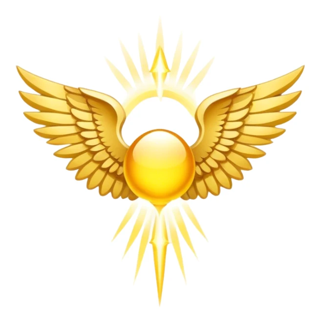 wings emblem holy light yellow sticker