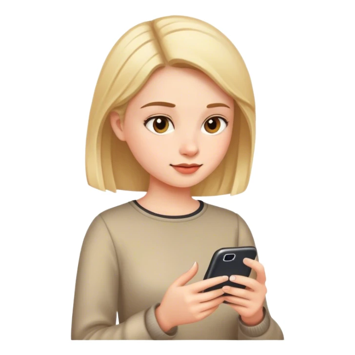 Girl texting on phone sticker