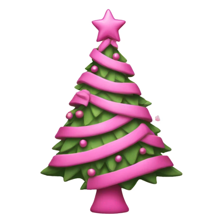 Pink Christmas tree sticker