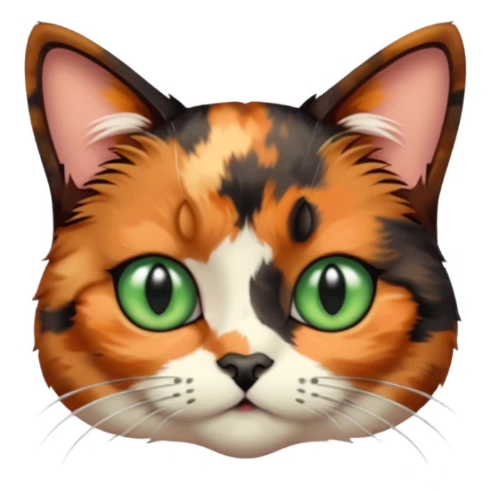 dark tortoiseshell cat pastel green eyes sticker