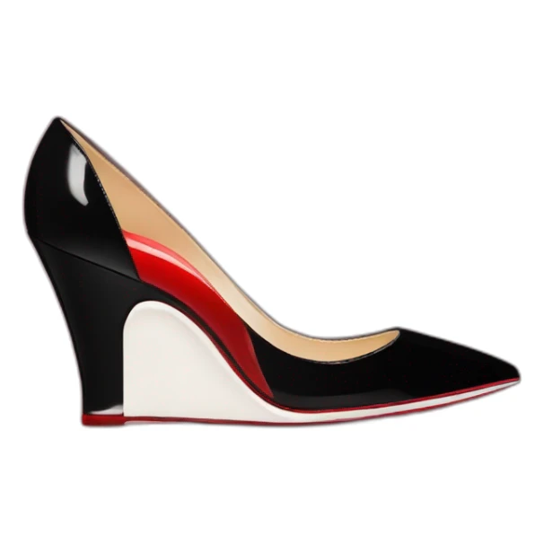 One WEDGE heel LOUBOUTIN black PATENT sticker
