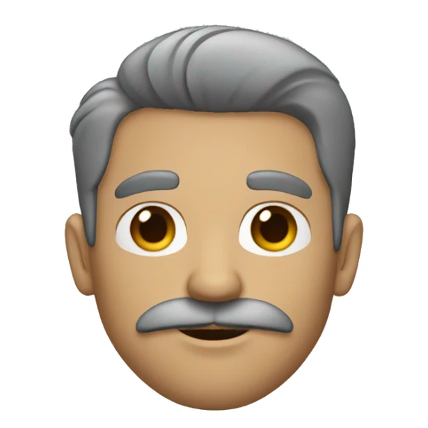 hombre pelo gris sin barba ni bigote sticker