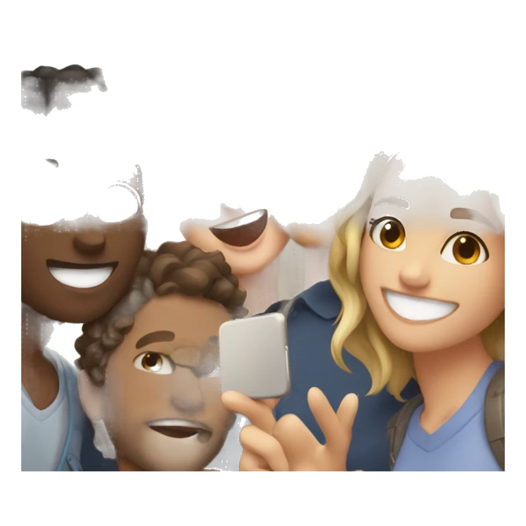 happy group selfie moment love sticker