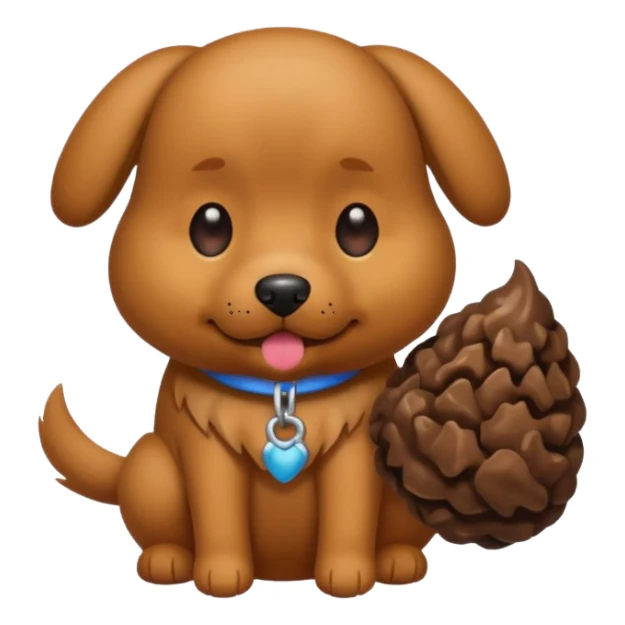 Dog holding poop sticker