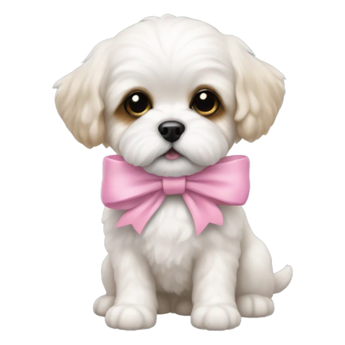 Shichon puppy pink bow  sticker