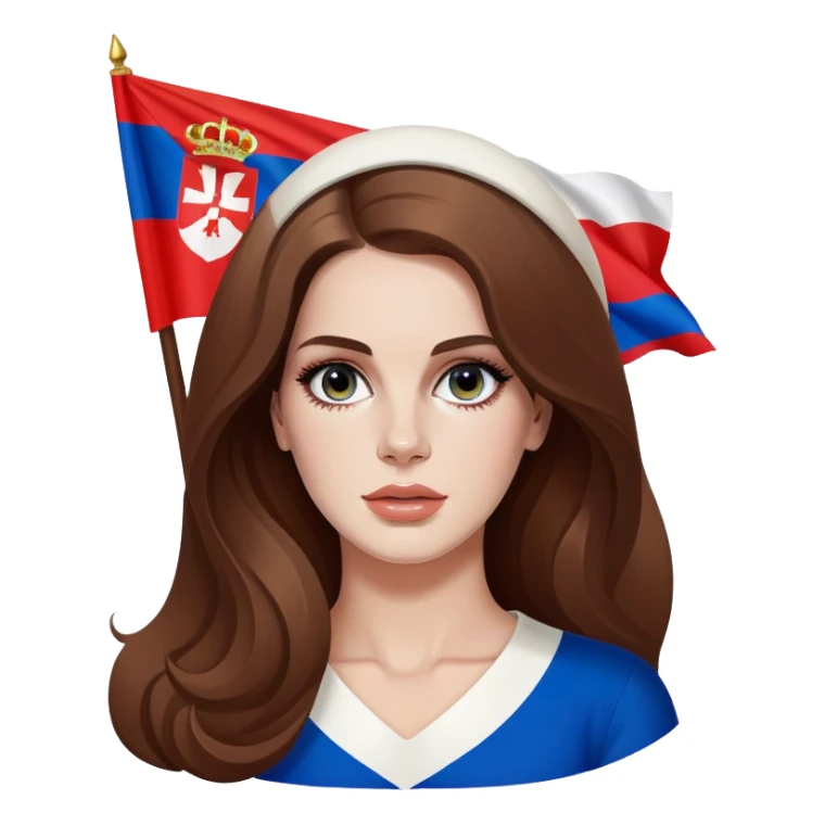 lana del rey with serbian flag  sticker