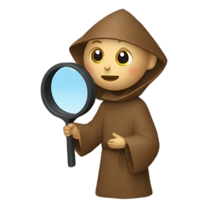 St francis of assisi with a magnifying glass sticker
