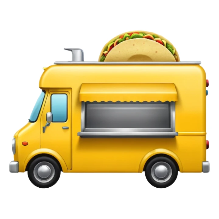 yellow tacos truck. sticker