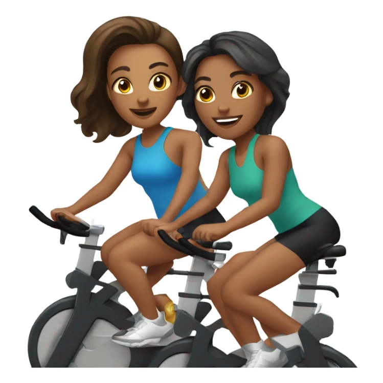 Two fair skin girls at spin class sticker