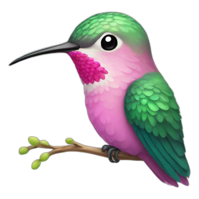 Hummingbird wearing long pink eyelashes sticker