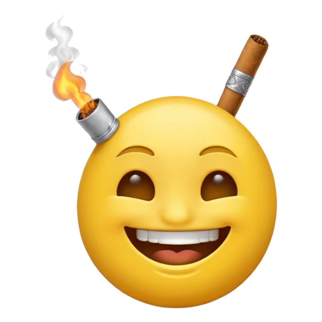 A high emoji smoking  sticker