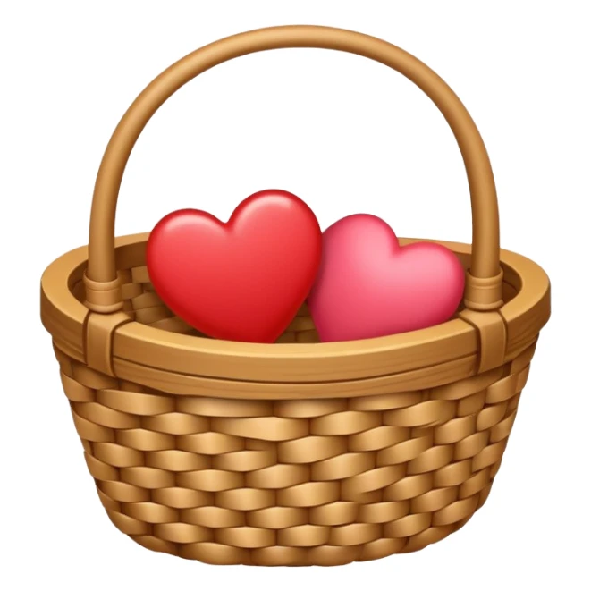 warm-colored Valentine’s Day basket sticker