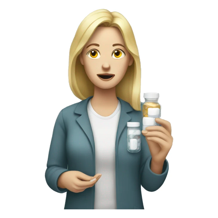 White Woman taking pills sticker