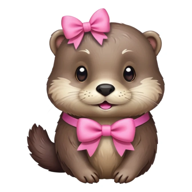an otter with a pink bow  sticker