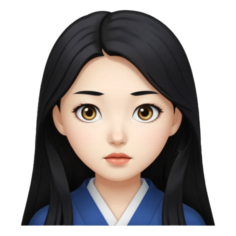 White Korean girl with sharp eyes  sticker