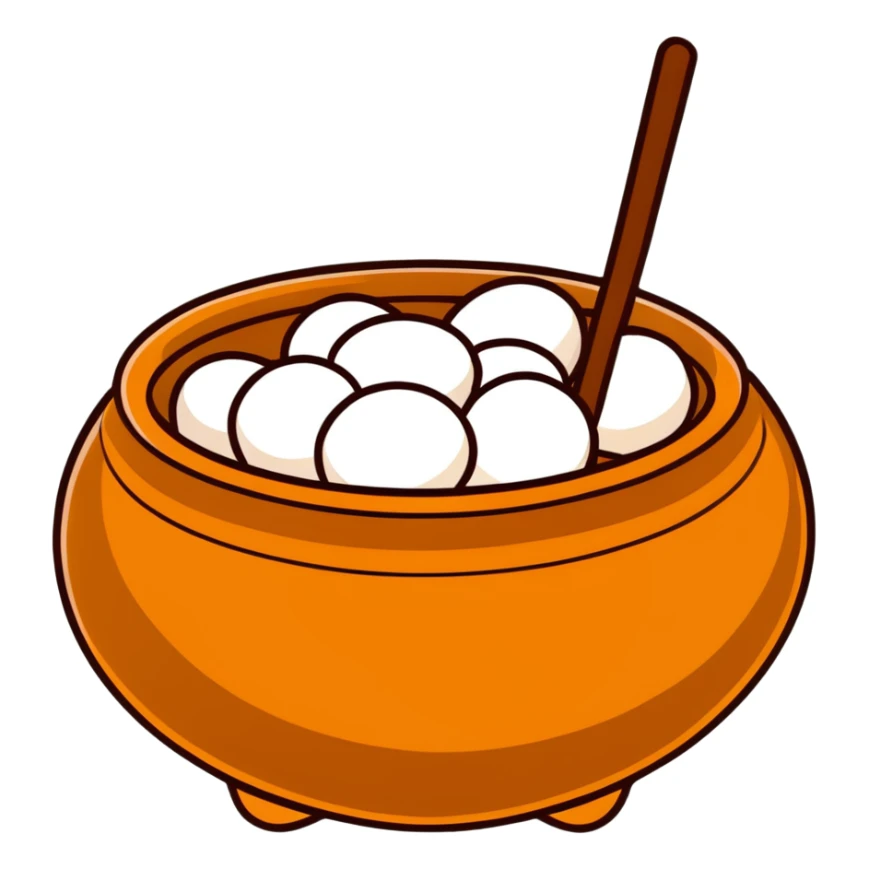 brown earthen matka pot filled with white rasgulla sweets sticker