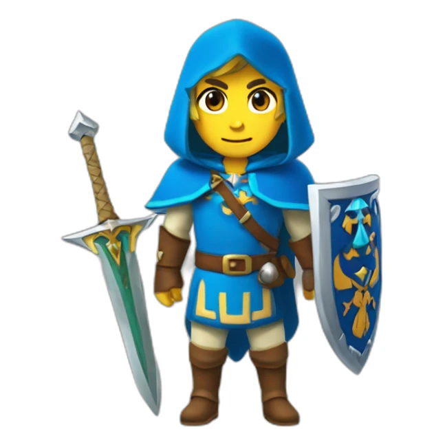 Zelda le chevalier avec une tunique bleu sticker