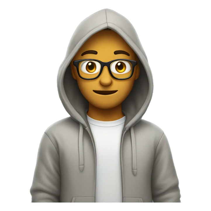 Nerd emoji in hoodie pointing up sticker