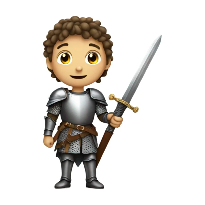 young european knight with sword sticker