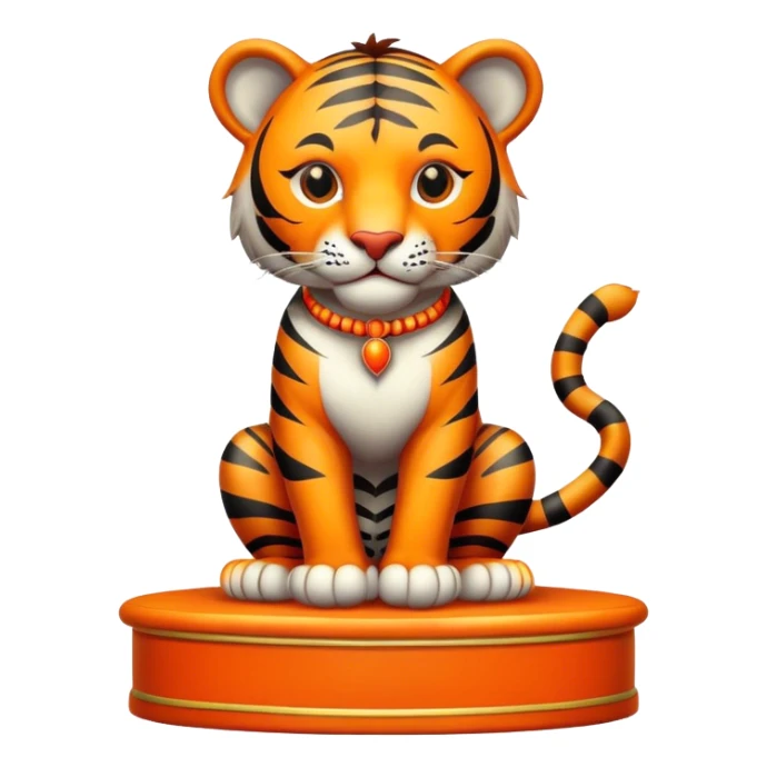 Vintage circus tiger on podium sticker