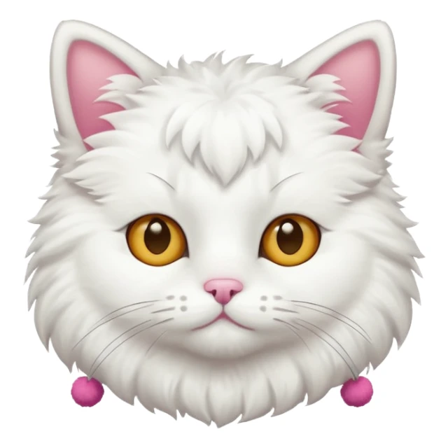cheerleading white cat with pom pom sticker