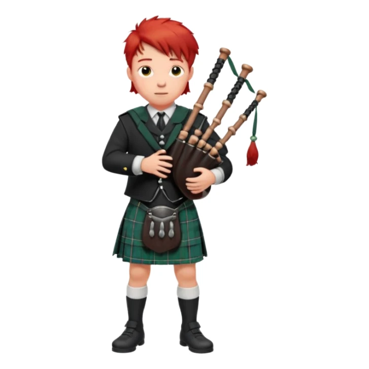 Scotch boy playing bag pipe full body sticker